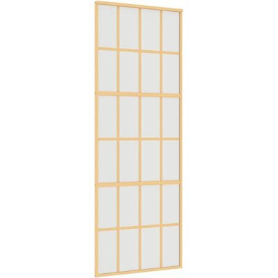 vidaXL Schuifdeur 76x205 cm mat ESG-glas en aluminium goudkleurig vidaXL Schuifdeur 76x205 cm mat ESG-glas en aluminium goudkleurig