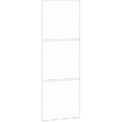 vidaXL Schuifdeur 76x205 cm gehard glas en aluminium wit vidaXL Schuifdeur 76x205 cm gehard glas en aluminium wit