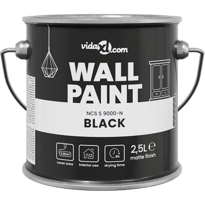 vidaXL Muurverf Zwart 2,5 L Wandprint vidaXL Muurverf Zwart 2,5 L Wandprint