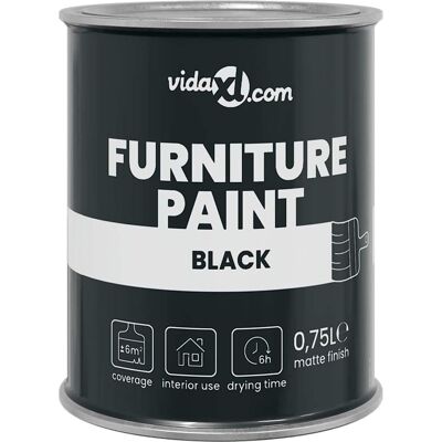 vidaXL Meubelverf Zwart 0,75 L Wandprint vidaXL Meubelverf Zwart 0,75 L Wandprint