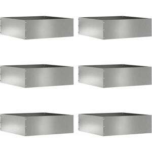 vidaXL Grasafscherming 6 pcs Zilver 40 x 40 x 13 cm Gegevens staal vidaXL Grasafscherming 6 pcs Zilver 40 x 40 x 13 cm Gegevens staal
