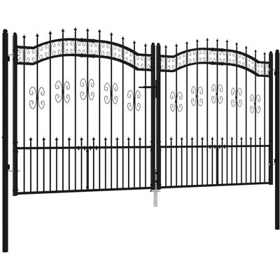 vidaXL Hekpoort KAMPEN met speerpunt zwart 302x150 cm staal vidaXL Hekpoort KAMPEN met speerpunt zwart 302x150 cm staal