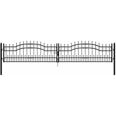 vidaXL Hekpoort KAMPEN met speerpunt zwart 394,5 x 78 cm staal vidaXL Hekpoort KAMPEN met speerpunt zwart 394,5 x 78 cm staal