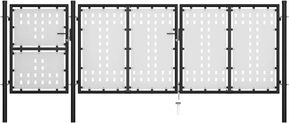 vidaXL Poort 400x125 cm staal zwart