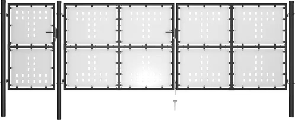 vidaXL Poort 500x150 cm staal zwart