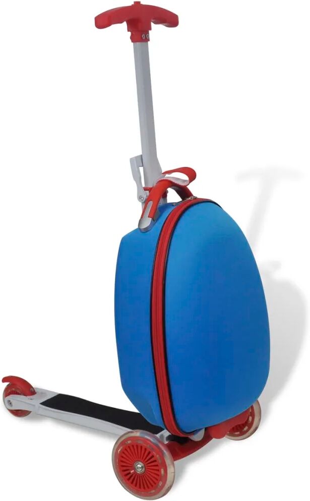 vidaXL Kinderstep met rolkoffer blauw