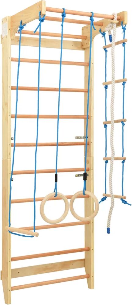 vidaXL Binnenklimset met ladders en ringen hout