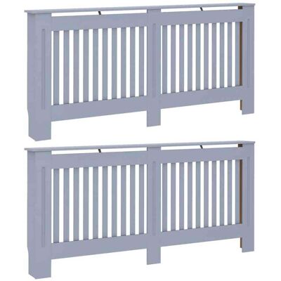 vidaXL Radiator Cover 2 st Grijs 172 x 19 x 81,5 cm Bewerkt hout vidaXL Radiator Cover 2 st Grijs 172 x 19 x 81,5 cm Bewerkt hout