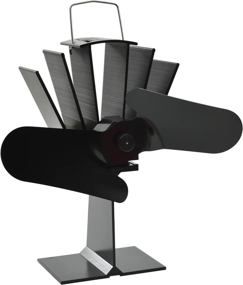 vidaXL Kachelventilator met 2 vinnen zwart