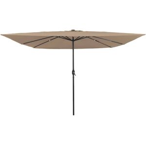 vidaXL Tuinparasol Taupe 295 x 295 x 245 cm Polyester en Staal vidaXL Tuinparasol Taupe 295 x 295 x 245 cm Polyester en Staal