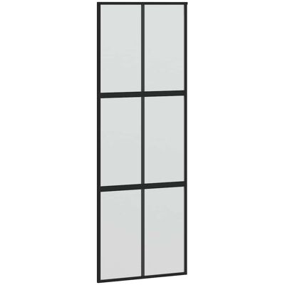 vidaXL Schuifdeur 76x205 cm gehard glas en aluminium zwart vidaXL Schuifdeur 76x205 cm gehard glas en aluminium zwart
