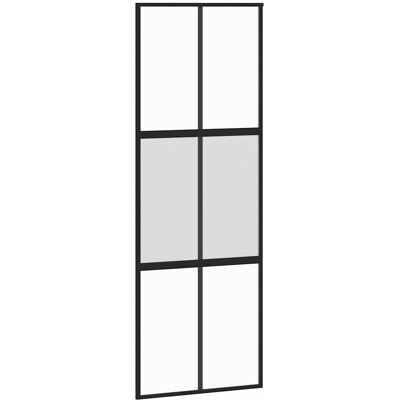vidaXL Schuifdeur 76x205 cm gehard glas en aluminium zwart vidaXL Schuifdeur 76x205 cm gehard glas en aluminium zwart
