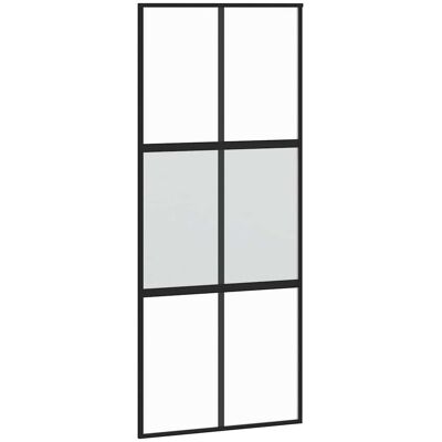 vidaXL Schuifdeur 90x205 cm gehard glas en aluminium zwart vidaXL Schuifdeur 90x205 cm gehard glas en aluminium zwart