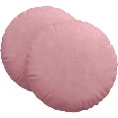 vidaXL Zitkussens 2 st Fluweel Roze Ø60 x 21 cm vidaXL Zitkussens 2 st Fluweel Roze Ø60 x 21 cm