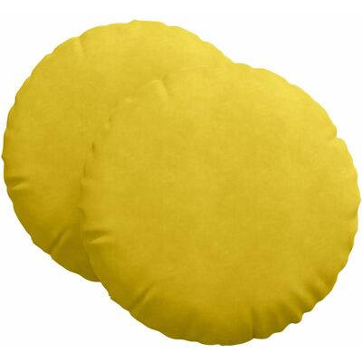 vidaXL Zitkussens 2 st Fluweel Geel Ø60 x 21 cm vidaXL Zitkussens 2 st Fluweel Geel Ø60 x 21 cm