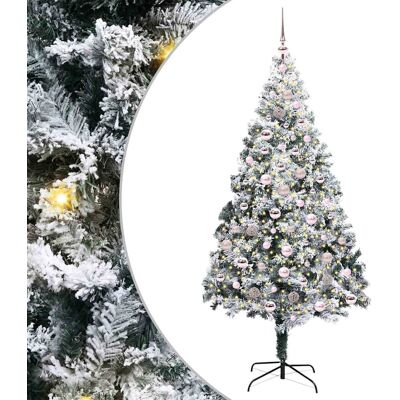 vidaXL Kunstkerstboom Wit 210 cm PVC en Staal en Kunststof vidaXL Kunstkerstboom Wit 210 cm PVC en Staal en Kunststof