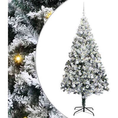 vidaXL Kunstkerstboom Wit 210 cm PVC en Staal en Kunststof vidaXL Kunstkerstboom Wit 210 cm PVC en Staal en Kunststof