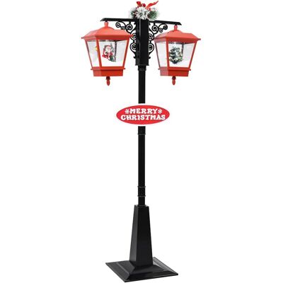 vidaXL Straatlantaarn met kerstman 81x40x188 cm PVC zwart en rood vidaXL Straatlantaarn met kerstman 81x40x188 cm PVC zwart en rood