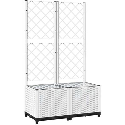 vidaXL Plantenbak met latwerk 80x40x136 cm polypropeen wit vidaXL Plantenbak met latwerk 80x40x136 cm polypropeen wit