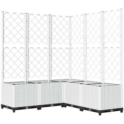 vidaXL Plantenbak met latwerk 120x120x136 cm polypropeen wit vidaXL Plantenbak met latwerk 120x120x136 cm polypropeen wit