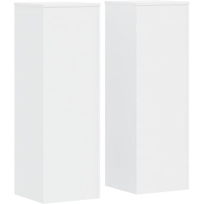 vidaXL Plantenstandaards 2 st 33x33x100 cm bewerkt hout wit vidaXL Plantenstandaards 2 st 33x33x100 cm bewerkt hout wit