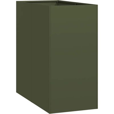 vidaXL Plantenbak 40x80x80 cm staal olijfgroen vidaXL Plantenbak 40x80x80 cm staal olijfgroen
