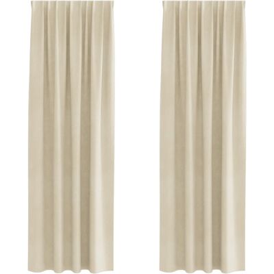 vidaXL Gordijnen 2 st Crèmekleurig 140 x 245 cm fluweel vidaXL Gordijnen 2 st Crèmekleurig 140 x 245 cm fluweel