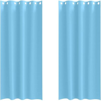 vidaXL Blackout Gordijnen met Ringen 2 st Lichtblauw 225 x 140 cm vidaXL Blackout Gordijnen met Ringen 2 st Lichtblauw 225 x 140 cm