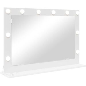 vidaXL Make-up Spiegel Wit 80 x 15 x 18 cm Glas en samengesteld hout vidaXL Make-up Spiegel Wit 80 x 15 x 18 cm Glas en samengesteld hout