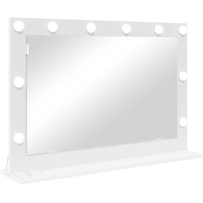 vidaXL Make-up Spiegel Wit 80 x 15 x 18 cm Glas en samengesteld hout vidaXL Make-up Spiegel Wit 80 x 15 x 18 cm Glas en samengesteld hout