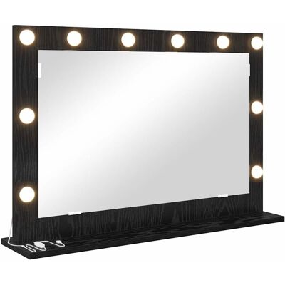 vidaXL Make-up Spiegel Zwart Eiken 80 x 15 x 18 cm Rechthoekig vidaXL Make-up Spiegel Zwart Eiken 80 x 15 x 18 cm Rechthoekig