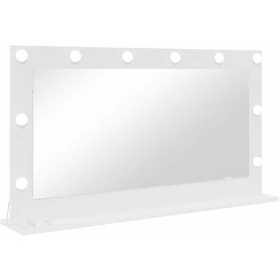 vidaXL Make-up Spiegel Wit 100 x 55 x 18 cm Glas en samengesteld hout vidaXL Make-up Spiegel Wit 100 x 55 x 18 cm Glas en samengesteld hout