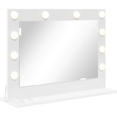 vidaXL Make-up Spiegel Wit 60 x 45 x 18 cm Glas en samengesteld hout vidaXL Make-up Spiegel Wit 60 x 45 x 18 cm Glas en samengesteld hout