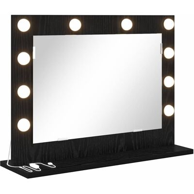 vidaXL Make-up Spiegel Zwart Eiken 60 x 45 x 18 cm Rechthoekig vidaXL Make-up Spiegel Zwart Eiken 60 x 45 x 18 cm Rechthoekig