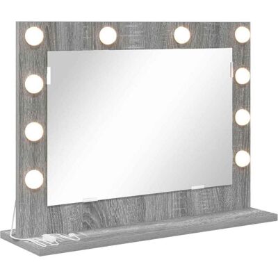 vidaXL Make-up Spiegel Grijs Sonoma 60 x 45 x 18 cm Rechthoekig vidaXL Make-up Spiegel Grijs Sonoma 60 x 45 x 18 cm Rechthoekig