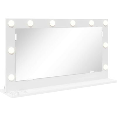vidaXL Make-up Spiegel Wit 80 x 45 x 18 cm Glas en samengesteld hout vidaXL Make-up Spiegel Wit 80 x 45 x 18 cm Glas en samengesteld hout