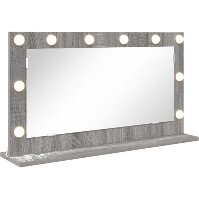 vidaXL Make-up Spiegel Grijs Sonoma 80 x 45 x 18 cm Rechthoekig vidaXL Make-up Spiegel Grijs Sonoma 80 x 45 x 18 cm Rechthoekig