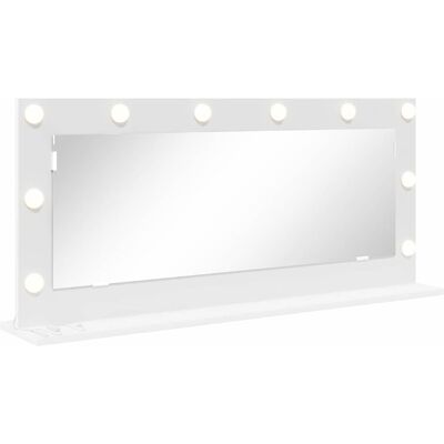 vidaXL Make-up Spiegel Wit 100 x 45 x 18 cm Glas en samengesteld hout vidaXL Make-up Spiegel Wit 100 x 45 x 18 cm Glas en samengesteld hout