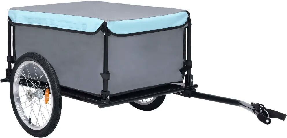 vidaXL Fietskar 65 kg zwart en blauw