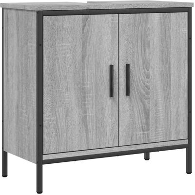 vidaXL Wastafelkast 60x30x60 cm bewerkt hout grijs sonoma eikenkleurig vidaXL Wastafelkast 60x30x60 cm bewerkt hout grijs sonoma eikenkleurig
