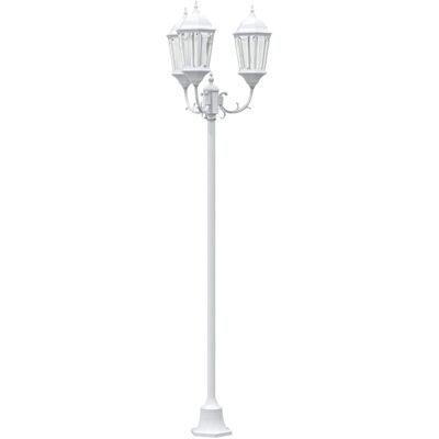vidaXL Tuin Lamp Wit 57 x 49 x 241 cm Aluminium en glas vidaXL Tuin Lamp Wit 57 x 49 x 241 cm Aluminium en glas