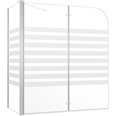 vidaXL Badwand gestreept 120x68x130 cm gehard glas vidaXL Badwand gestreept 120x68x130 cm gehard glas