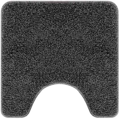 vidaXL Antislip Badmat met Toilet Uitsnede Donkergrijs 50 x 50 cm PP vidaXL Antislip Badmat met Toilet Uitsnede Donkergrijs 50 x 50 cm PP