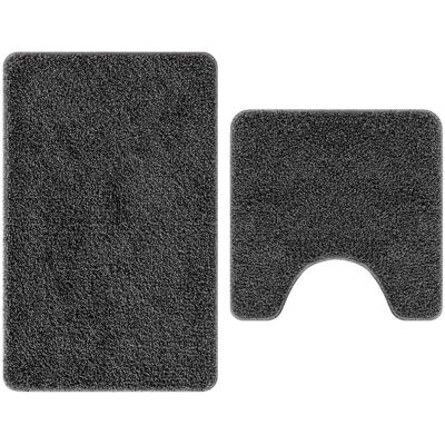 vidaXL Antislip Badmat Set 2 st Donkergrijs 50 x 50 cm PP vidaXL Antislip Badmat Set 2 st Donkergrijs 50 x 50 cm PP