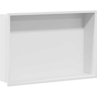 vidaXL Douche Niche Wit 45 x 30 x 9,5 cm Roestvrij staal vidaXL Douche Niche Wit 45 x 30 x 9,5 cm Roestvrij staal