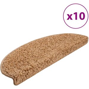 vidaXL Trapmatten 10 st 65x21x4 cm Beige Halfrond Groot vidaXL Trapmatten 10 st 65x21x4 cm Beige Halfrond Groot