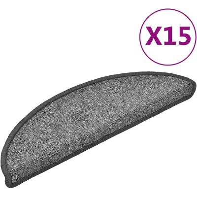 vidaXL Trapmatten 15 st 56x17x3 cm donkergrijs halfrond vidaXL Trapmatten 15 st 56x17x3 cm donkergrijs halfrond