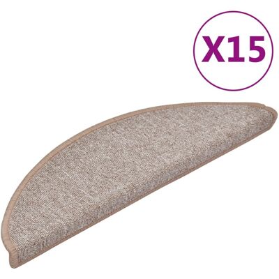 vidaXL Trapmatten 15 st 56x17x3 cm lichtbruin halfrond vidaXL Trapmatten 15 st 56x17x3 cm lichtbruin halfrond