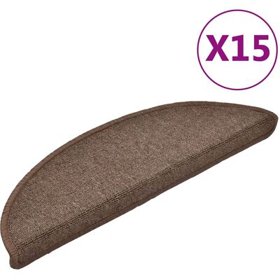 vidaXL Trapmatten 15 st 56x17x3 cm Koffiebruin Halfrond vidaXL Trapmatten 15 st 56x17x3 cm Koffiebruin Halfrond