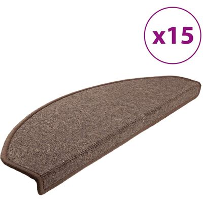 vidaXL Trapmatten 15 st 65x24x4 cm Koffiebruin Halfrond Groot vidaXL Trapmatten 15 st 65x24x4 cm Koffiebruin Halfrond Groot